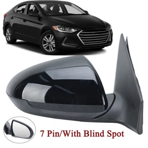 Side Mirror For 2017-20 Hyundai Elantra Right Passenger W/Blind Spot Heated 7Pin - Foto 1 di 17