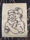 Cross Stich Wall Decor-mother with baby, unframed Finished (35x 24cm) Brand New