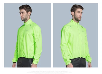 Green Men's Bike Wind Coat Bicycle Waterproof Long Sleeve Cycling Jacket S-3XL - Image 1 of 4