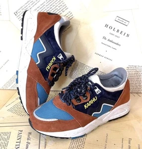 Karhu Sneaker Aria Brown Blue Black Suede Cushioned Mens 2 Women's 4 EU 35 NEW - Picture 1 of 10