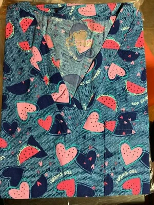 SCRUB TOP SIZES: S M L XL WATERMELON LOVE NWT NURSE MEDICAL CNA VET VALENTINES - Image 1 of 4