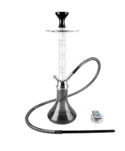 24" Black Hookah Set - Bliss by RIP Acrylic Hookah Shisha 1 Hose LED Light - Picture 1 of 2