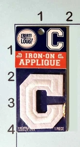 Letter C Patch 2" Iron On Applique Embroidered Vintage Felt Uniform - Picture 1 of 1
