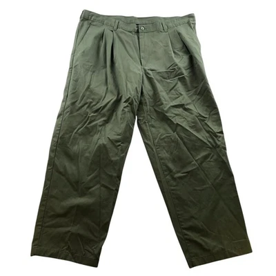 Pantalones chinos George para hombre talla 44x32 clásicos plisados informales de viaje verde oliva Foto 1 de 4