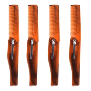 4 Pcs Portable Folding Comb Travel Miss Pocket Men Hairdressing Combs - Picture 1 of 12