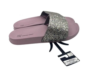 INC International Concepts INC Glitter Pool Slides, Pink, Size L (9/10) - Picture 1 of 8