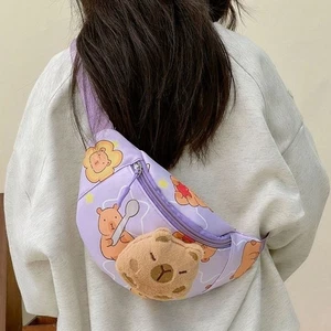 Cartoon Capybara Children's Chest Bag Large Capacity Crossbody Bag Gifts - Picture 1 of 16
