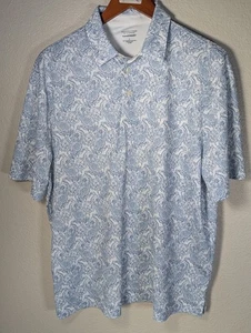 Roundtree & Yorke TravelSmart Polo LARGE Gray Paisley Performance Wicking  - Picture 1 of 9