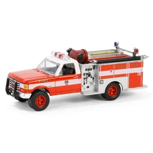 1/64 1987 F-350 Mini Pumper Camion Dei Pompieri, FDNY, Greenlight Hobby 30502 - Foto 1 di 7