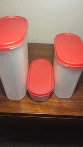 Set of 3 Tupperware Modular Mates Seals - Red - Oval 1, Oval 3, Oval 4 - Picture 1 of 2