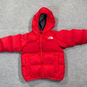 The North Face Jacket Toddler 2T Red Puffer Reversible Winter Down OSS Logo - Picture 1 of 10