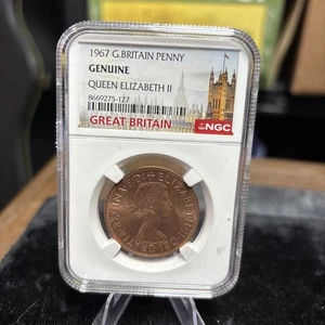 1967 Great Britain Penny Queen Elizabeth II NGC - Picture 1 of 13