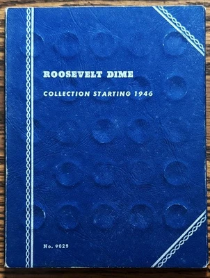 1946-1964  COMPLETE ROOSEVELT DIME SILVER SET (48 COINS)  IN WHITMAN 9029 FOLDER - Image 1 of 4