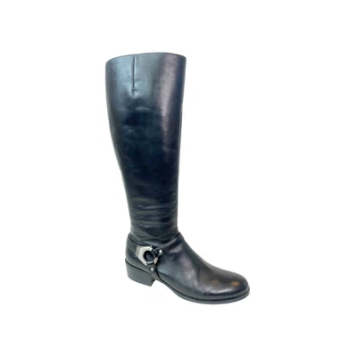 Via Spiga Kacey Boots Harness Tall Riding Knee High Leather Black Women's 8M - Image 1 of 4