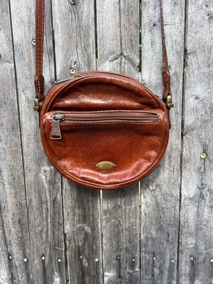 Bolso Bandolera The Bridge Vintage Años 90, Bolso Marrón Coñac, Cuero Genuino Y2K Foto 1 de 4