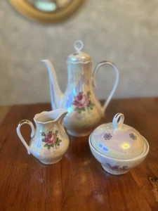 Vintage Jlmenau Graf Von Henneberg Echt Kobalt Coffee Pot , Sugar , And Creamer - Picture 1 of 14