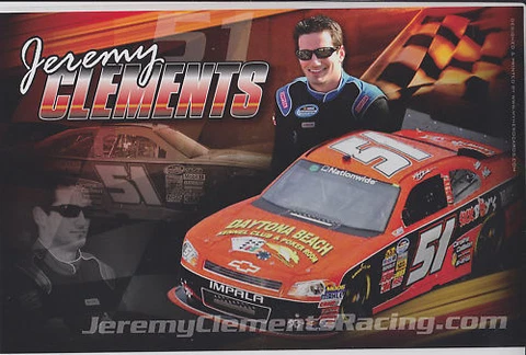 2011 JEREMY CLEMENTS "DAYTONA BEACH" #51 NASCAR NATIONWIDE SERIES POSTCARD Cover