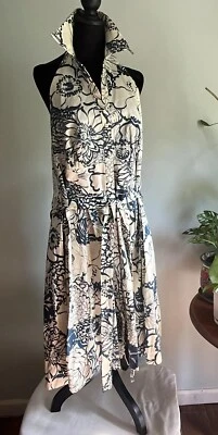 Donna Ricco Floral Halter Dress SZ 18W MCM Cocktail Wedding Formal Dinner Party - Image 1 of 4