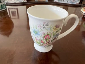 Aynsley Wild Tudor Floral Wild Flowers Coffee Tea Cup Mug Bone China 10 Oz - Picture 1 of 4