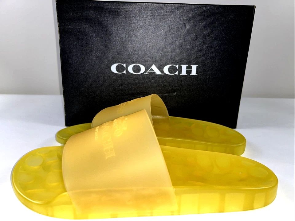 COACH CLR Men's Rubber Slide Canary Yellow Size 7D C8895 -