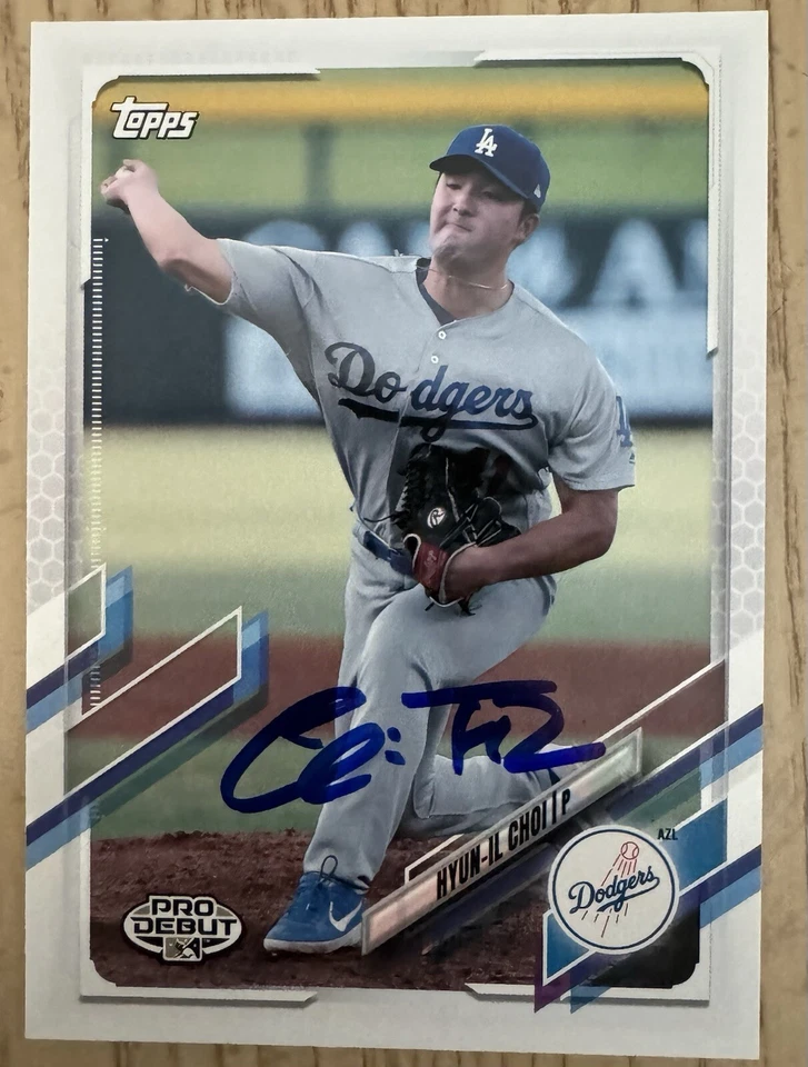 Hyun-Il Choi Auto Signed 2021 Topps Pro Debut Card Dodgers IP - Image 1 of 1