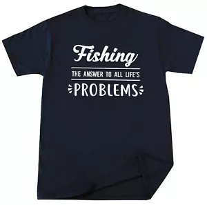 Fishing T-Shirt Lake Sea River Fisherman Gift Boating Catch Fish Funny Tee Shirt - Picture 1 of 3