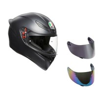casco moto agv k1 nero lucido + visiera specchio+ visiera fume'+  trasparente | eBay