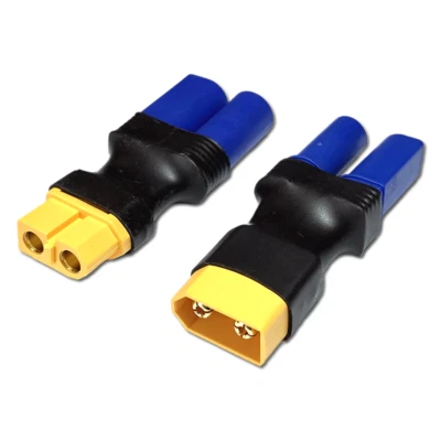 ✅ 2 Adapter SET XT60 auf EC5 Male Female Stecker Goldstecker Lipo Akku Kabel RC✅ - Bild 1 von 4