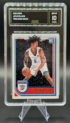 2022-23 Jaylin Williams RC #269 NBA Hoops Rookie Winter GMA 10 Gem Mint Thunder - Image 1 of 3