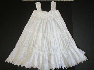 Eliane Et Lena Paris 12A Child Dress Sun White 100% Cotton Raised Swiss Dot Tier - Image 1 of 4