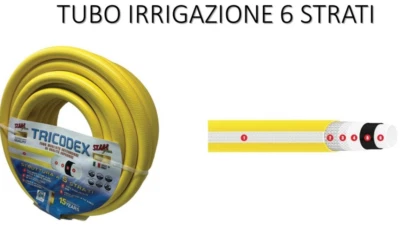 Tubo innaffio per irrigazione 6 strati antitorsione Giallo Flessibile antialga - Immagine 1 di 2