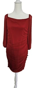 SPEECHLESS XL Juniors square neckline Cranberry  gathered , mesh sleeves. NWT - Picture 1 of 5