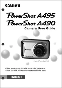 Canon Powershot A490  A495 Digital Camera User Guide Instruction  Manual - Picture 1 of 1