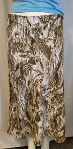 Rachel Zoe Maxi Skirt Size 8 Brown & White Marble Design Fit & Flare NWOT - Picture 1 of 6