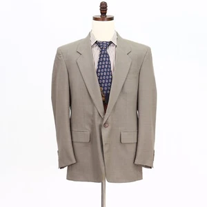 Savile Row 42R Beige Sport Coat Blazer Jacket Check 2B Wool - Picture 1 of 11
