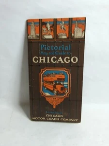 Vintage 1927 Chicago Motor Coach Company Pictorial Map Of Chicago Rare! - Picture 1 of 19