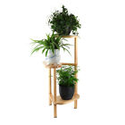 3 Tier Bamboo Corner Plant Stand Flower Pot Holder Shelf Indoor High Low Display