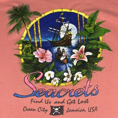 Vintage Single Stitch Seacrets Beach Bar T Shirt XL Ocean City, MD Jamaica USA - Image 1 of 4