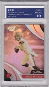 BAKER MAYFIELD ROOKIE CARD $$ GEM MINT 10 RC Certified Gold 2018 Browns Football - Imagen 1 de 1