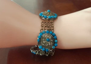 BEAD PANEL CHAIN BRACELET VINTAGE   ..#gg - Bild 1 von 8