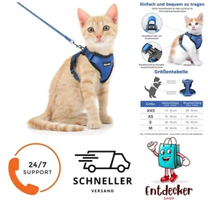 Ausbruchsicheres Katzengeschirr mit Leine, reflektierend, für mittelgroße Katzen - Bild 1 von 1