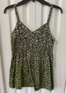 Elle Green White Juniors Women's Ombre Adjustable Tank Top Size Small - Picture 1 of 4