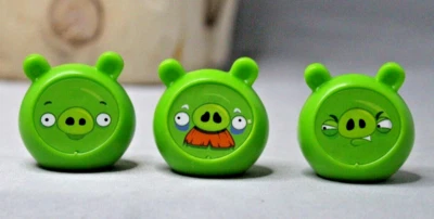 Juego de 3 cerdos Angry Birds piezas de repuesto golpear madera 2011 Foto 1 de 4