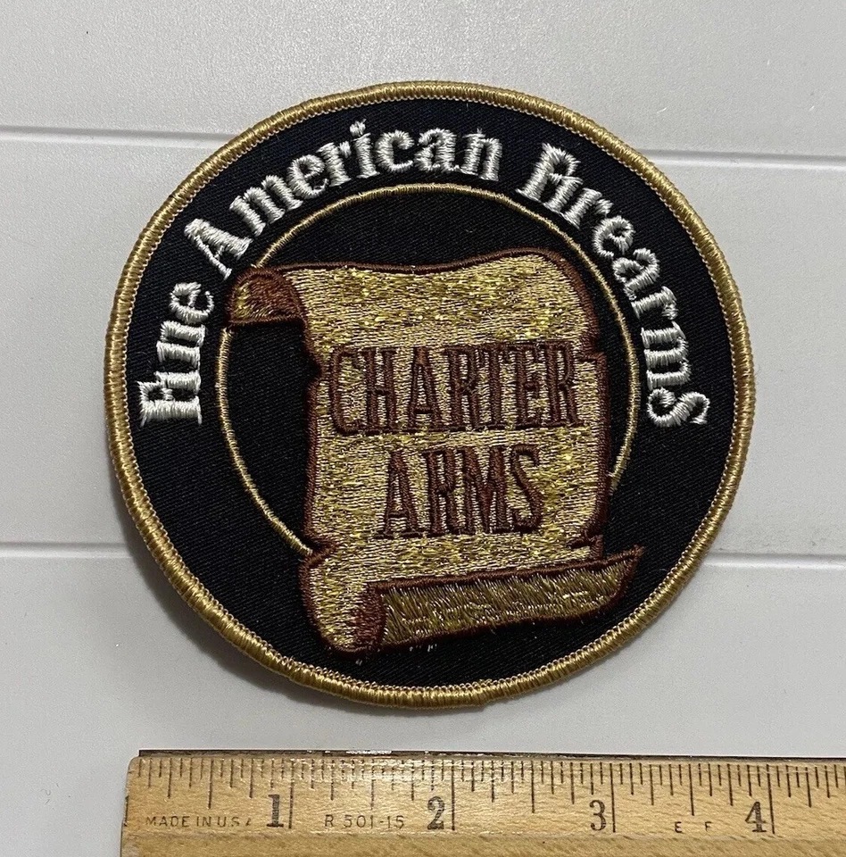 Charter Arms Fine American Firearms 4” Round Embroidered Patch Badge - Image 1 of 3