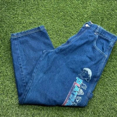 Antigo Y2K Great Point Fat Albert Jeans Masculino 36x30 Baggy Skatista Grunge Cachimbo de Platina - Imagem 1 de 4