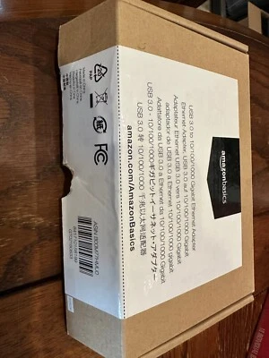 AmazonBasics USB 3.0 to 10/100/1000 Gigabit Ethernet Internet Adapter NEW - Image 1 of 4