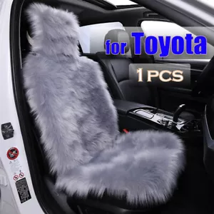 1Pcs Fuzzy Faux Sheepskin Wool Car Seat Cover for Toyota Front Driver Seat Pad - Picture 1 of 7