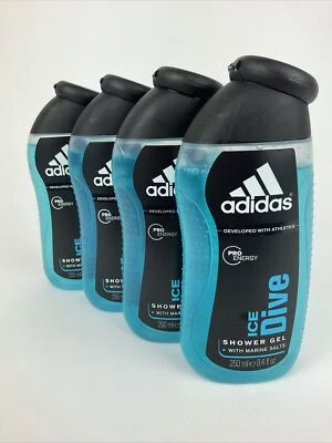 4 Adidas Ice Dive For Men 8.4 oz Shower Gel With Marines Salts New Without Box - Image 1 of 4