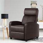 PU Leather Recliner Chair Living Room Single Sofa Home Theater Seating Brown