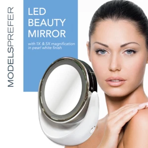 1x 5x Magnifying Makeup Cosmetic Beauty Bathroom Mirror with LED Light 360° Spin - Picture 1 of 2